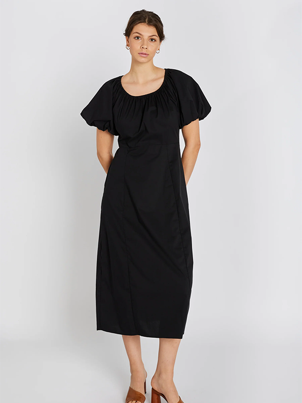 knee length dresses for ladies Kathaleya Puff Sleeve Midi Dress main image 1